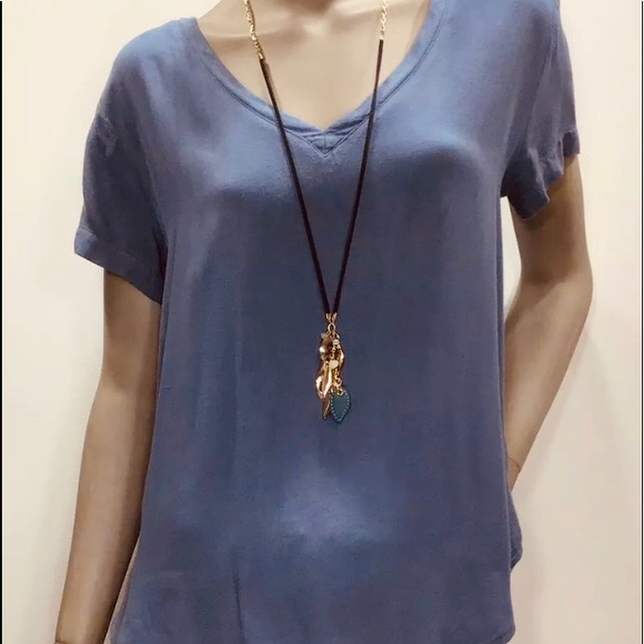 cloth & stone Tops - ✨CLOTH & STONE Blue-Gray Short Sleeve Top